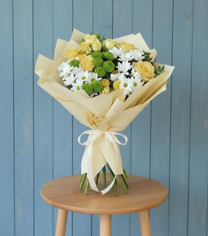 Букет цветов из: Хризантемы и Розы в Кожевниково