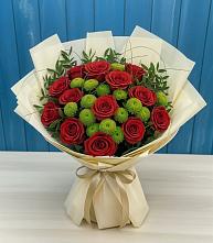 Букет цветов из:  Розы и Хризантемы в Кожевниково